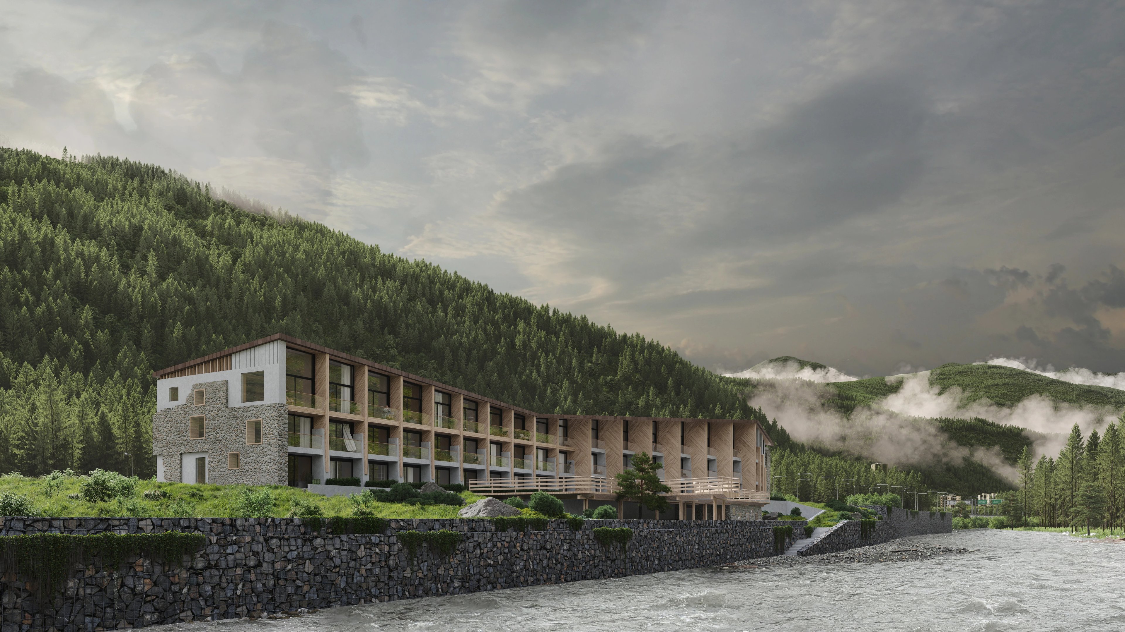 Фото проекта «Гостиница на реке Мзымте» — МОА
